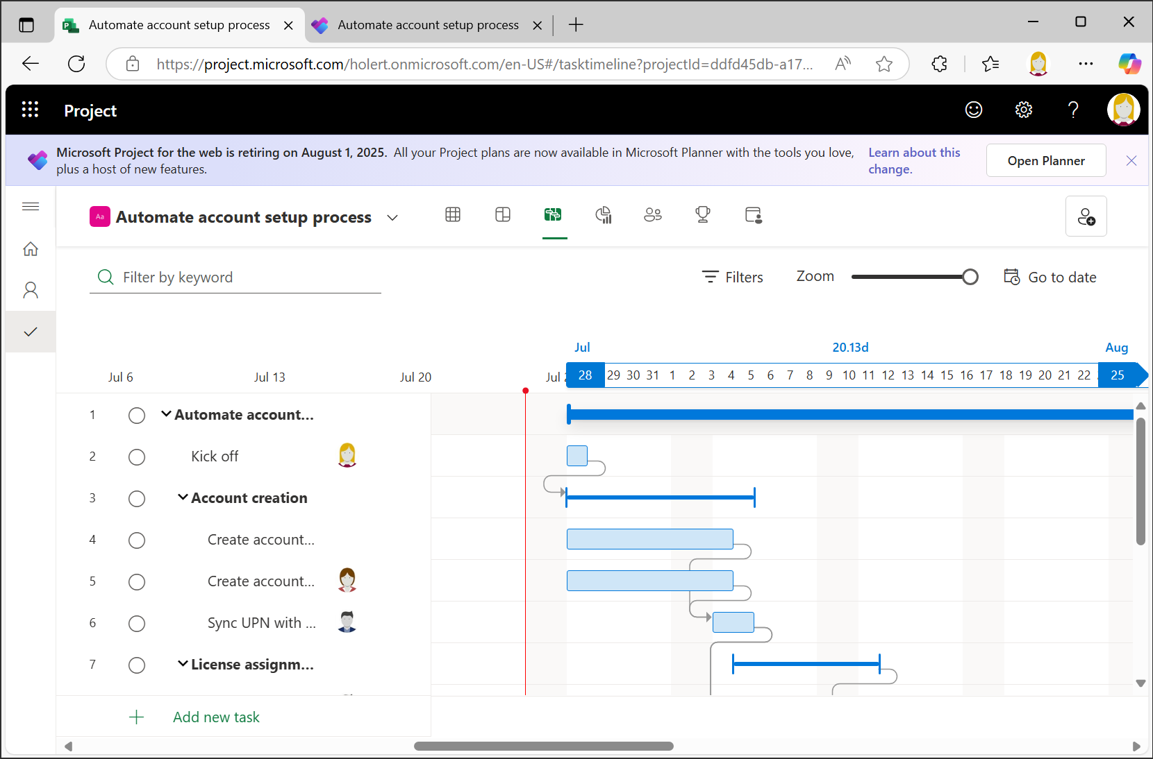 Wechsel von Project for the Web zu Planner Premium in allen Umgebungen